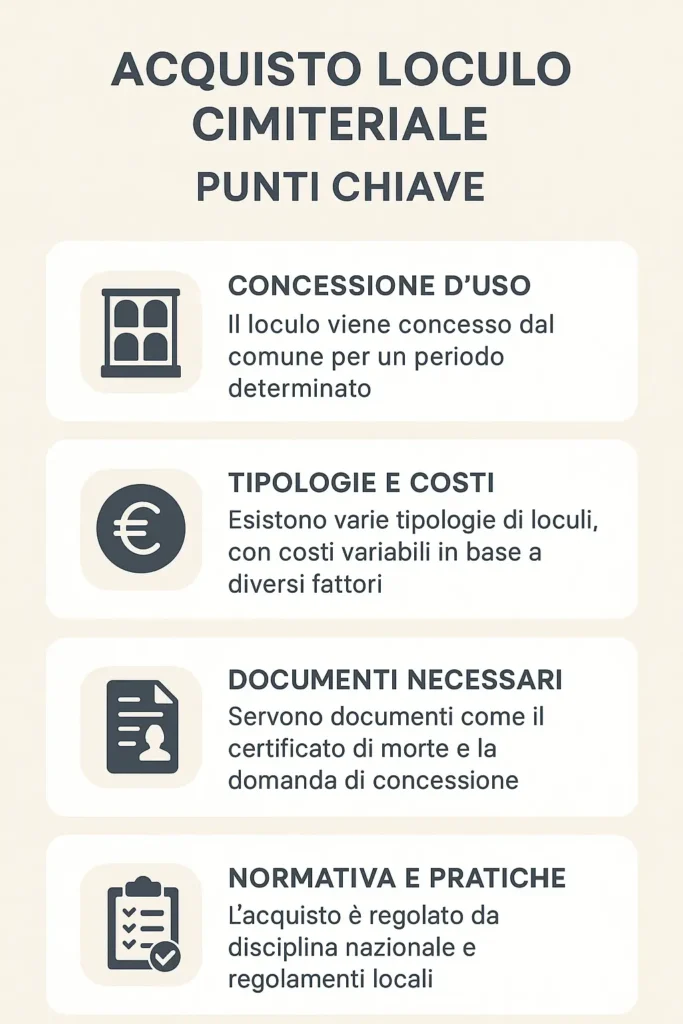 infografica acquisto loculo cimiteriale